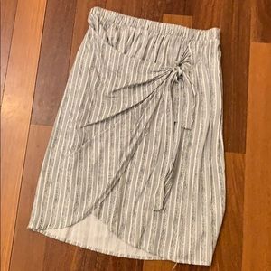 Black and white striped pencil wrap skirt medium